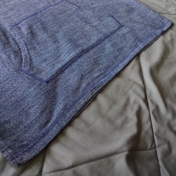 Women's Sonoma Blue Cowl Neck Kangaroo Pouch Heathered Long Sleeve Sweatshirt - Picture 9 of 14